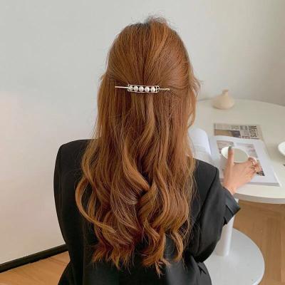 China Fashionable Women Hair Accessories Beads Rectangular Alloy Hairpins Metal Hair Sticks For Long Hair for sale