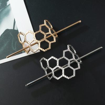 China Trendy Elegant Metal Honeycomb Hairpin Fashion Hair Stick Irregular Forks Combine Hair Clips Women Girl Accessories for sale