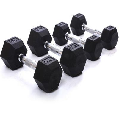 China Rubber Dumbbell Rack Hex Dumbbell for sale