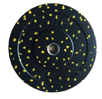 China Eco - Friendly Weight Lifting Hi - Temp Gym Bumper Plate With Colorful Spot for sale