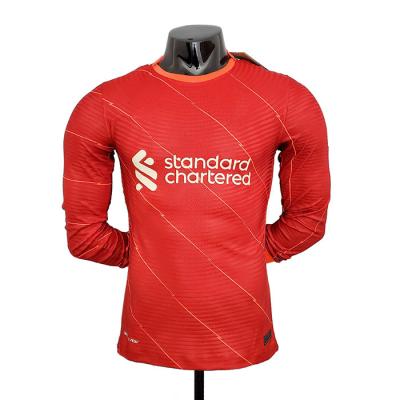 China Quick dry breathable comfortable long sleeve football singlet makers, liverrpool men uniforms mask long sleeve football singlet for sale