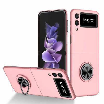 China Top Selling Shockproof Fold Cell Phone Case For Samsung Galaxy Z Flip 3 Cover With Ring Stand Cell Phone Protective Case for sale