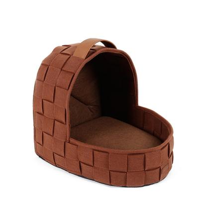 China Handwoven Cat Bed House Kennel Warm Winter Pet Bed Cat Litter Garden Waterproof Shockproof Dustproof Felt Washable Mattress for sale