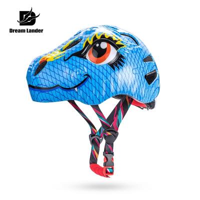 China Ultralight Breathable Cycling Helmet 3D Cartoon Kids Bike Helmet With Tailight Dinosaur Toddler Bike Led Helmet For Outdoor Cycling for sale