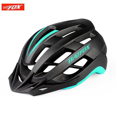 China PC+EPS BATFOX Helmet Construction Road Mountain Bike Cycling Integral-molding Helmet With Sun Visor Light Weight Riding Helmet for sale