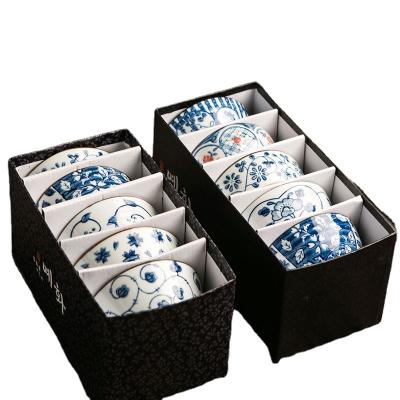 China 5pcs Sustainable Bowl Set Blue Porcelain Design Rice Soup Salad for sale