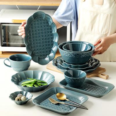 China Sustainable Popular Cheap Dinner Plates Porcelain Oven Dinner Set Dishes And Bowl Set for sale