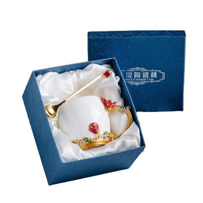 China Viable New Popular Flower Cup Tea Set Color Gift Box Mug for sale