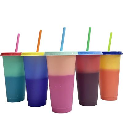 China 16oz 24oz sustainable reusable plastic plastic straw us cups woth cold shipping straw for sale