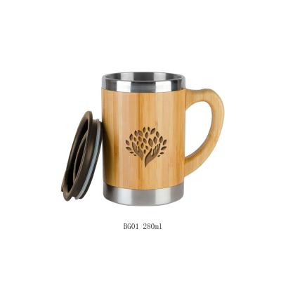 China Sustainable High Quality Natural Bamboo Fiber Travel Mug Eco - Friendly With Bamboo Lid for sale