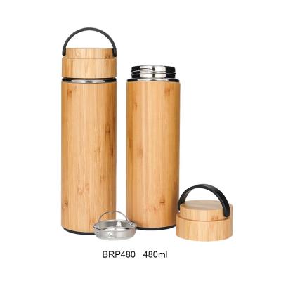 China Minimalist Wholesale Natural Eco-friendly Material Bamboo Tumbler Thermos Vacuum Flasks With Handle for sale