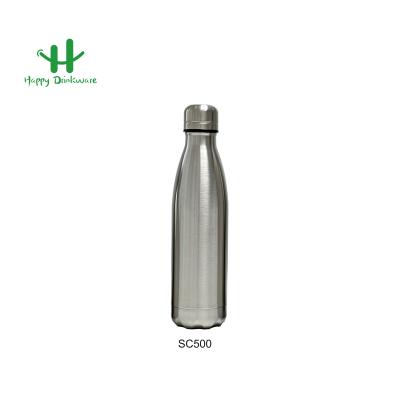 China Pastoral 500ml Double Vacuum Flask Outdoor Sports Stainless Steel Wall Insulated Cola Shaped Water Bottles for sale