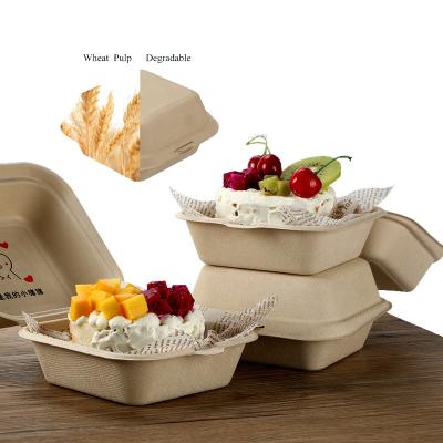 China Factory Wholesale Disposable Degradable Wheat Pulp Korean Cute Food Bowl for sale