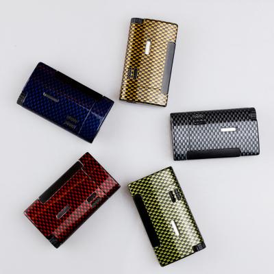 China Custom Refillable Luxury Custom Cigar Accessories Guevara Lighter Gas Flame Cigar Torch Single Carbon Fiber for sale