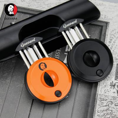 China Zinc Alloy Frame Fashion Guevara Blade Single Pointed Round Cigar Cutter V Cutter for sale