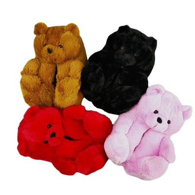 China New Product Teddy Bear Anti-slippery Slippers Plush Thick Warm Women's Slipper For Home Bedroom for sale