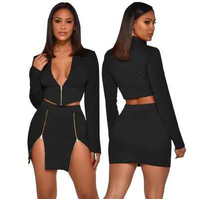 China 2020 new women's clothing anti-static small sexy V-neck two skirt suit women's clothing for sale