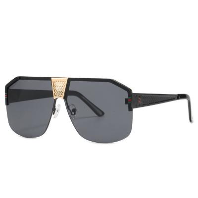 China 2021 New Fashion Sunglasses Men's Oversized One Piece Sunglass Fashion Sunglasses Vintage Frameless for sale