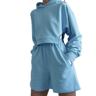 China QUICK DRY Hoodie Sets For Women Loose 2 Piece Sweater Pant Suits Fashion Sports Casual Equipment Pullover Solid Color Hoodie And Jogger for sale