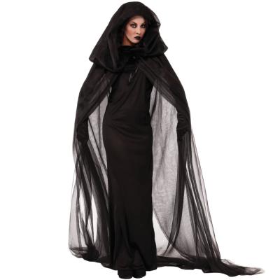 China Polyester Cloth Halloween Cosplay Costume Ghost Bride Skirt Suit Cosplay Witch Vampire Uniform Black Dress for sale