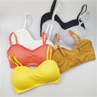 China New Beautiful V-Neck Women Breast Wrap Chest Strapless Wireless Tube Two Piece Cross Back Bandeau Wrap Top Nylon/Cotton Top Set for sale