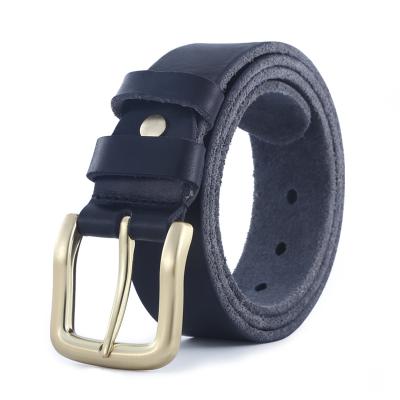 China Imitation Copper Belt Men's Belt Comvarious Pin Buckle Buckle Imitation Copper Belt Men's Simple Belt Cowhide Head Layer Hair Bottom Circle Alloy Pin Buckle for sale