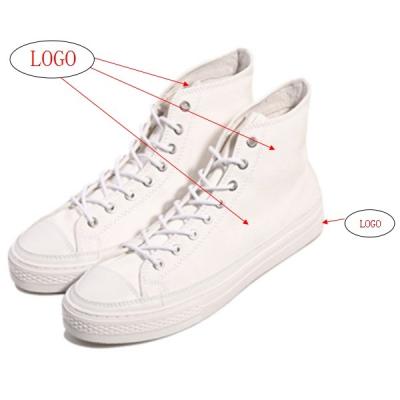 China Cushioning Custom Shoes Factory Customized Logo Flat Sole High Top Canvas Shoes Men's OEM Fashionable OEM Shoes for sale