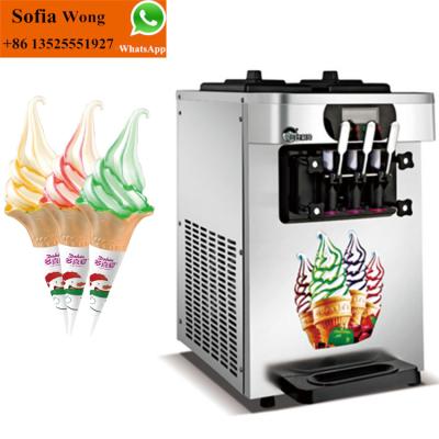 China Snack Factory Desktop 3 Flavors Soft Ice Cream Machine For Ice Cream for sale