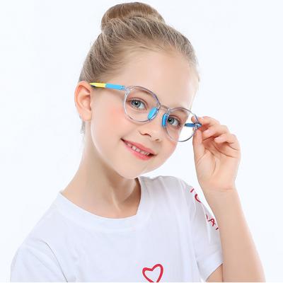 China For Glasses Fashion Candy Color TR 90 Blue Light Blocking Anti Blue Shatter Children Transparent Frame Computer Glasses for sale