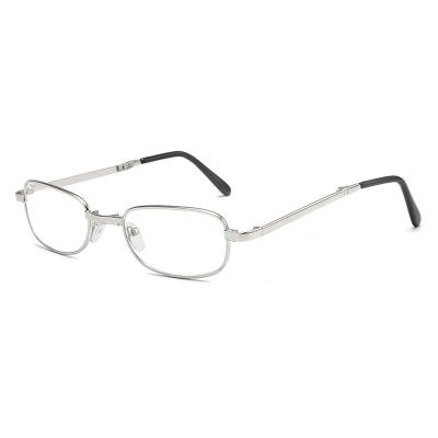 China Hot Selling New Design Retractable Metal Frame Foldable Reading Glasses With Case For Old Man Woman for sale