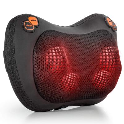 China Deep Kneading Shiatsu Back Massager Massage Pillow Shiatsu Pillow Massager 4 Rollers For Car, Home, Office for sale