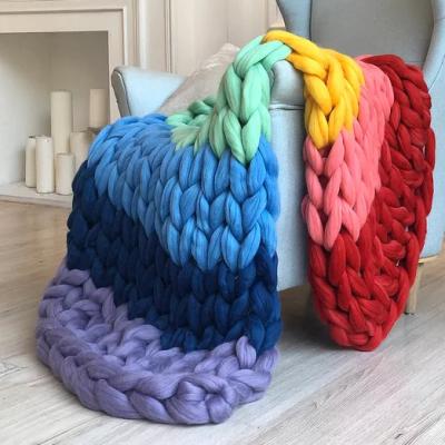 China PORTABLE Chunky Knit Blanket Manufacturer Wool Sofe Throw Blanket for sale