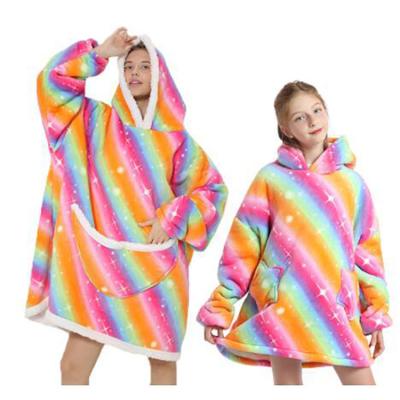 China Anti-Bacteria Wholesale Oversized Fleece Sherpa Hoodie Blanket Long Sweatshirt Blankets Custom Giant Portable Hooded Adult Kids for sale