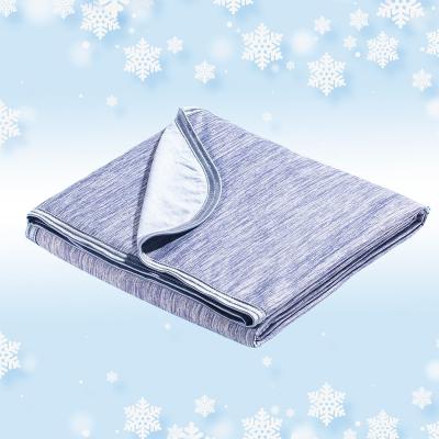 China Anti-Static Summer Ice Bedding Throw Blanket Continue Cooling Heating Blanket Nylon Cooling Blanket With 2 Sided Cold for sale