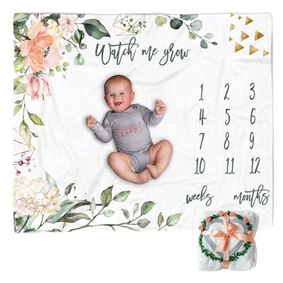 China Newborn Baby Anti-pilling Cotton Milestone Monthly Blanket for sale