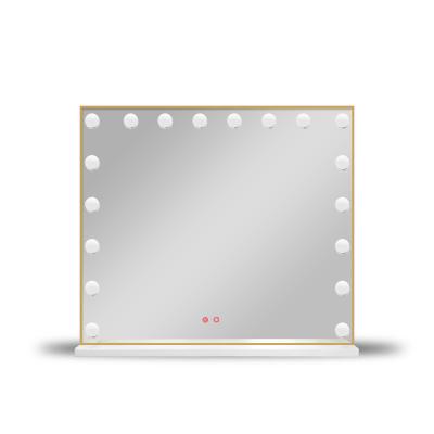 China Modern Hollywood mirror wholesale vanity dressing desktop makeup mirror with lights for sale