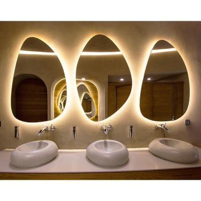 China Touch Control + Led light Big size smart luxury led bathroom lighted mirror hotel bathroom intelligent touch lighting mirror for sale