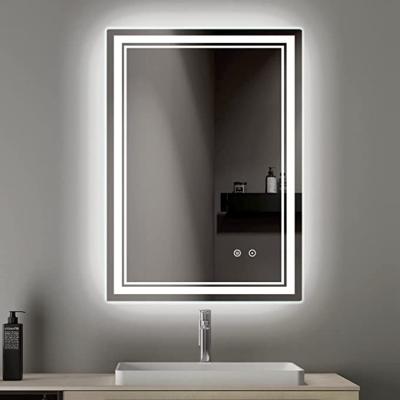 China Dimming Light Custom led light mirror Bathroom LED lighted Smart Mirror decor wall mirror for sale