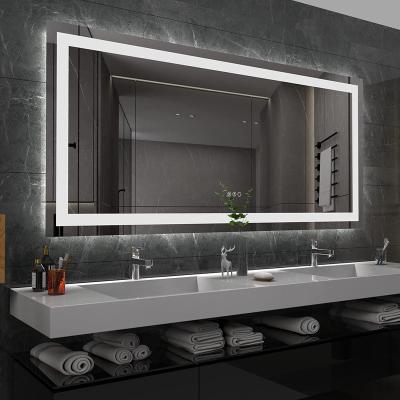 China Eclectic Touch screen smart bathroom mirror bathroom LED lighted mirror washstand arched creative wall-mounted vanity mirror for sale