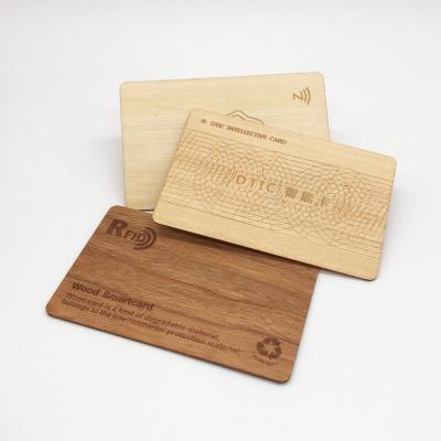 China Waterproof/Waterproof Custom Logo Laser Engraving Wooden RFID Card For Hotel for sale