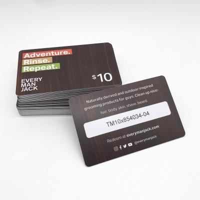 China Quality Guarantee Card Customized PVC Gift Certificate With Unique Code Number for sale