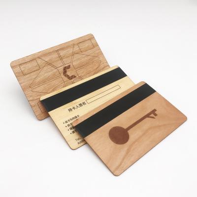 China Restaurant / CLUT / SHOP / SUPER MARK Custom Logo Printing Wooden Magnetic Stripe Card for sale