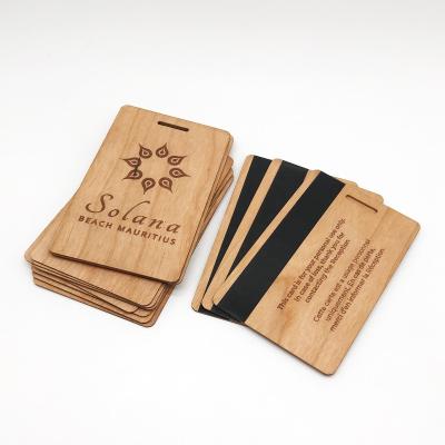 China Waterproof / Waterproof Cherry Wood Magnetic Stripe Card for sale