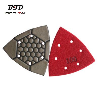 China For Polishing Bontai Use Resin Bond Triangle Stone Concrete Dry Polishing Pads For Stone for sale