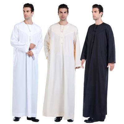 China Wholesale Men thobe muslim haramain long robe moroccan islam arabic clothing jubah middle east thobes for men for sale