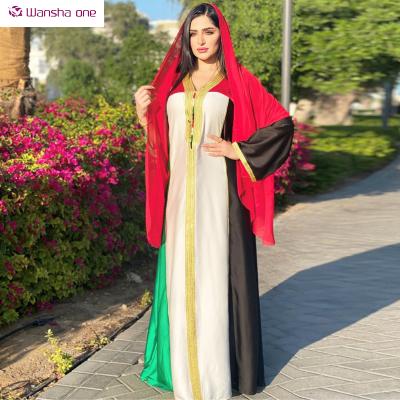 China Dubai Luxury Casual Muslim Moroccan Dress Long Robe ACETATE Kimono Women Turkey Embroidery Islamic Clothing Abaya for sale