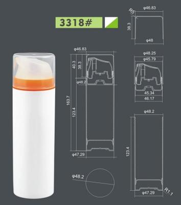 China PP plastic cream airless bottle with airless pump, UniAirless dispenser MACRO round 150 ml for sale