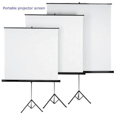 China Portable rack projector screen 100 inch Matt White HD Floor Foldable Stand Tripod frame Projection Screen For Home School zu verkaufen