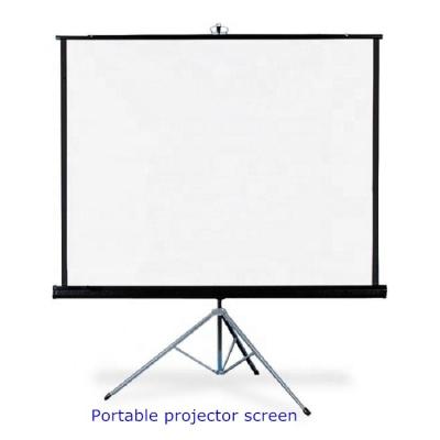 China Portable rack projection screen 100 inch Matt White HD Floor Foldable Stand Tripod frame Projector Screen For Home School zu verkaufen