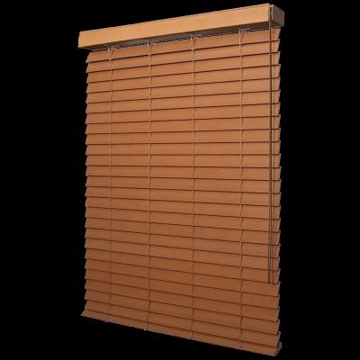 China PVC Venetian Blind Curtains Shutters Cheap Price Faux Wood Basswood Faux Wooden Oriel Window Manual Control by The Cord or Chain for sale